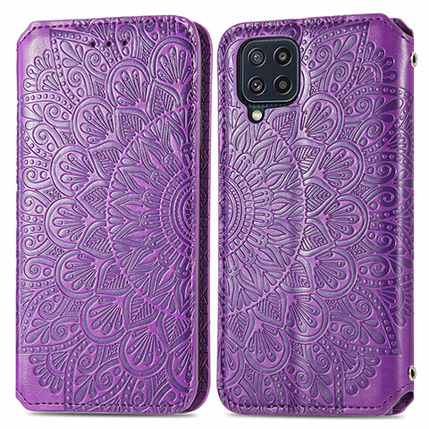 Coque Portefeuille Motif Fantaisie Livre Cuir Etui Clapet S01D pour Samsung Galaxy M32 4G Violet