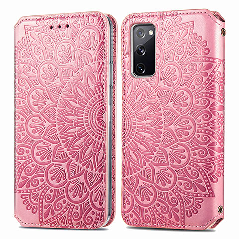 Coque Portefeuille Motif Fantaisie Livre Cuir Etui Clapet S01D pour Samsung Galaxy S20 FE (2022) 5G Or Rose