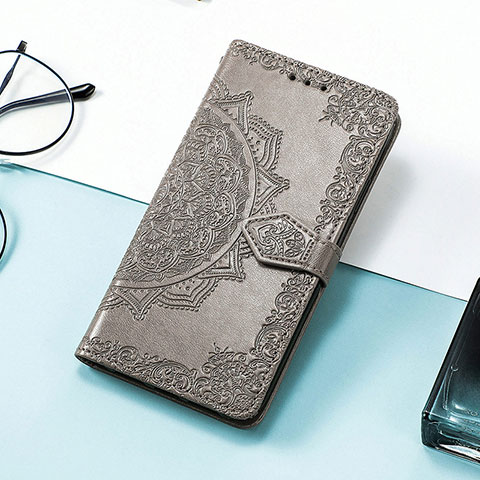 Coque Portefeuille Motif Fantaisie Livre Cuir Etui Clapet S01D pour Samsung Galaxy XCover 6 Pro 5G Gris