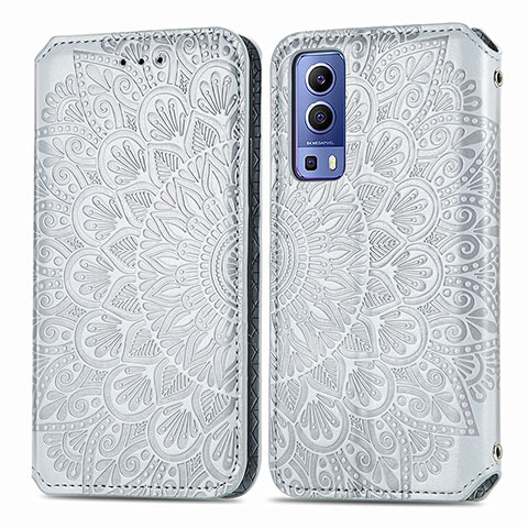 Coque Portefeuille Motif Fantaisie Livre Cuir Etui Clapet S01D pour Vivo iQOO Z3 5G Argent