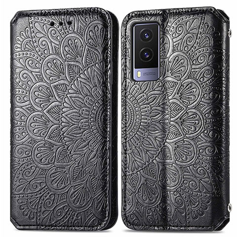 Coque Portefeuille Motif Fantaisie Livre Cuir Etui Clapet S01D pour Vivo V21e 5G Noir