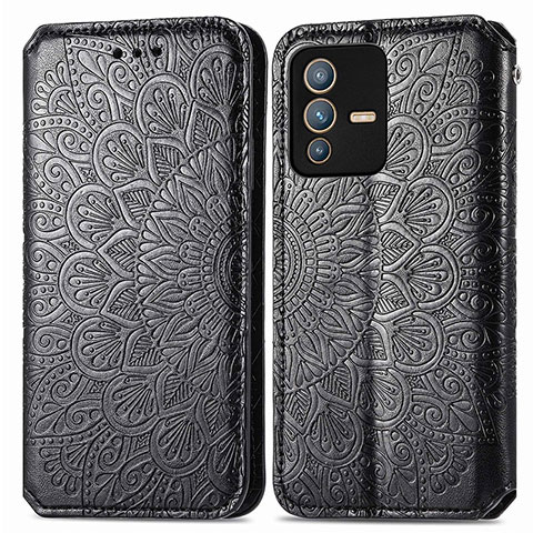 Coque Portefeuille Motif Fantaisie Livre Cuir Etui Clapet S01D pour Vivo V23 5G Noir