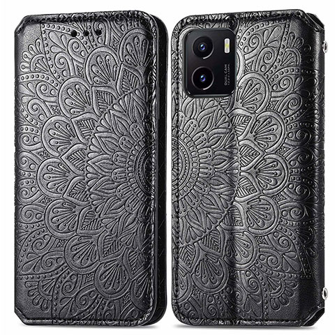 Coque Portefeuille Motif Fantaisie Livre Cuir Etui Clapet S01D pour Vivo Y10 Noir