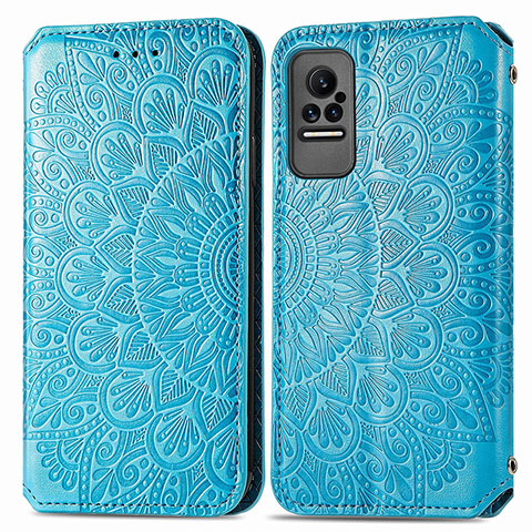 Coque Portefeuille Motif Fantaisie Livre Cuir Etui Clapet S01D pour Xiaomi Civi 1S 5G Bleu