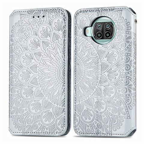 Coque Portefeuille Motif Fantaisie Livre Cuir Etui Clapet S01D pour Xiaomi Mi 10i 5G Argent