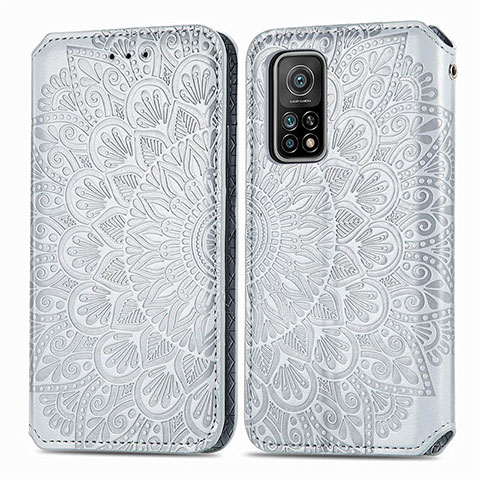 Coque Portefeuille Motif Fantaisie Livre Cuir Etui Clapet S01D pour Xiaomi Mi 10T Pro 5G Argent