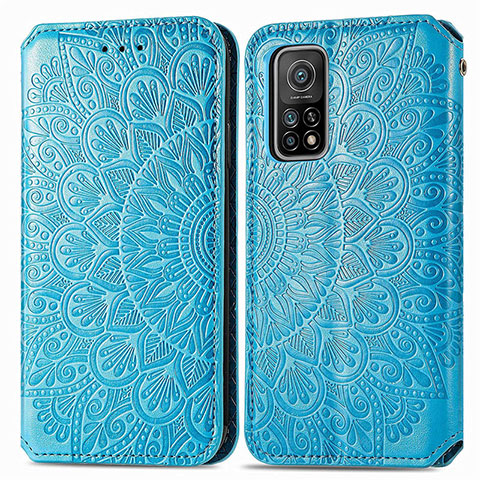 Coque Portefeuille Motif Fantaisie Livre Cuir Etui Clapet S01D pour Xiaomi Mi 10T Pro 5G Bleu