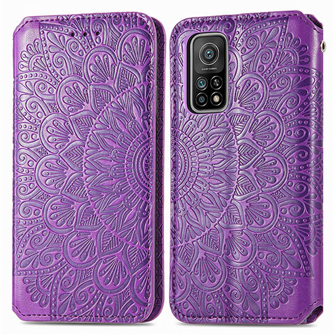 Coque Portefeuille Motif Fantaisie Livre Cuir Etui Clapet S01D pour Xiaomi Mi 10T Pro 5G Violet