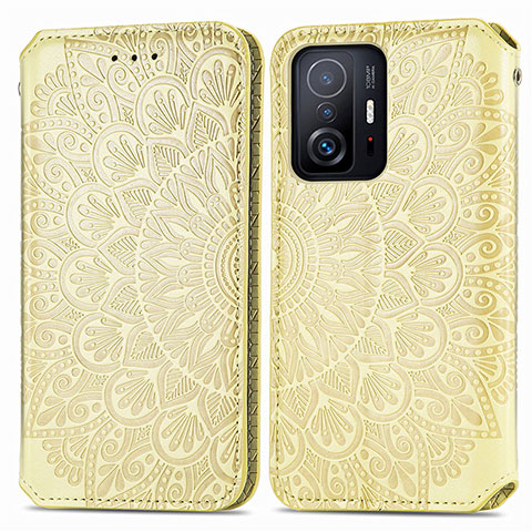 Coque Portefeuille Motif Fantaisie Livre Cuir Etui Clapet S01D pour Xiaomi Mi 11T 5G Or