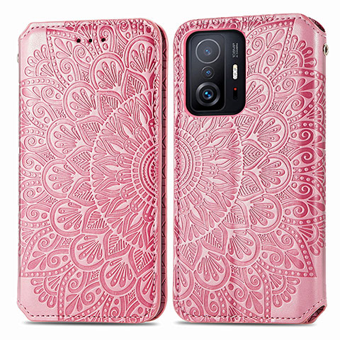 Coque Portefeuille Motif Fantaisie Livre Cuir Etui Clapet S01D pour Xiaomi Mi 11T Pro 5G Or Rose