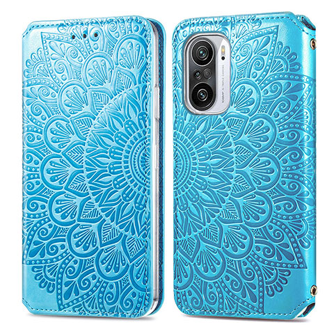 Coque Portefeuille Motif Fantaisie Livre Cuir Etui Clapet S01D pour Xiaomi Mi 11X Pro 5G Bleu