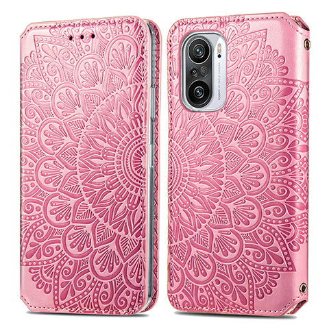 Coque Portefeuille Motif Fantaisie Livre Cuir Etui Clapet S01D pour Xiaomi Mi 11X Pro 5G Or Rose