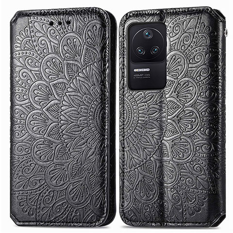 Coque Portefeuille Motif Fantaisie Livre Cuir Etui Clapet S01D pour Xiaomi Poco F4 5G Noir