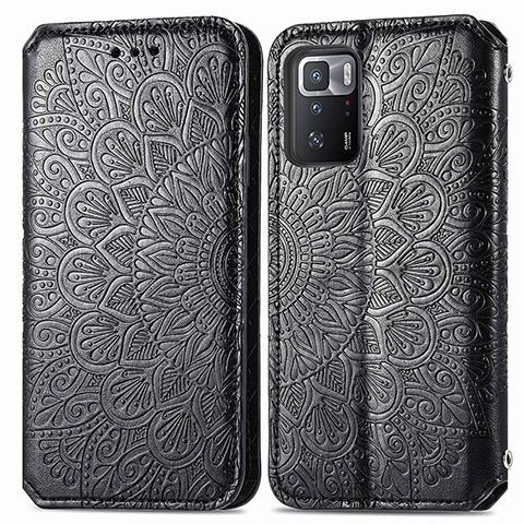 Coque Portefeuille Motif Fantaisie Livre Cuir Etui Clapet S01D pour Xiaomi Poco X3 GT 5G Noir