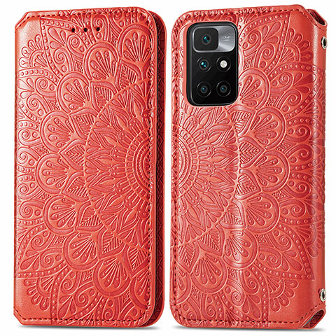 Coque Portefeuille Motif Fantaisie Livre Cuir Etui Clapet S01D pour Xiaomi Redmi 10 (2022) Rouge