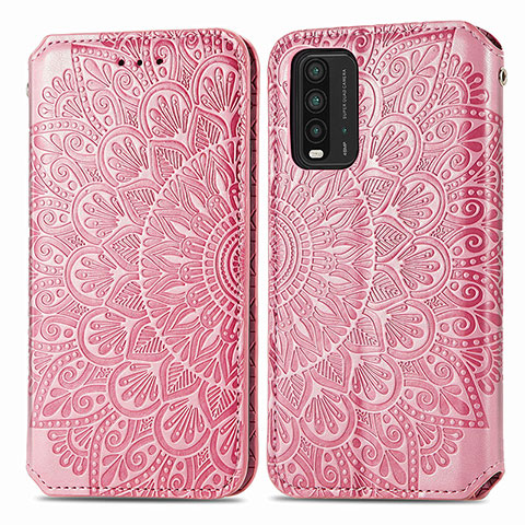 Coque Portefeuille Motif Fantaisie Livre Cuir Etui Clapet S01D pour Xiaomi Redmi 9 Power Or Rose