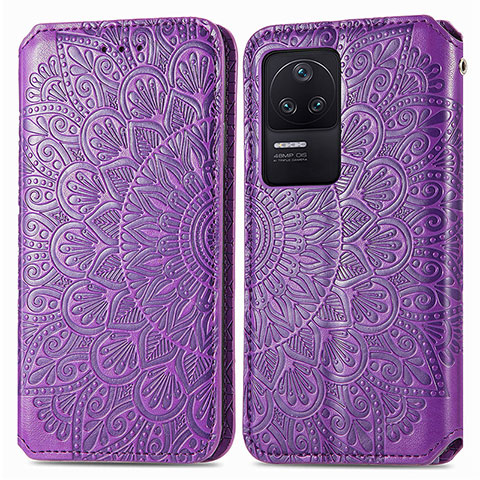 Coque Portefeuille Motif Fantaisie Livre Cuir Etui Clapet S01D pour Xiaomi Redmi K40S 5G Violet