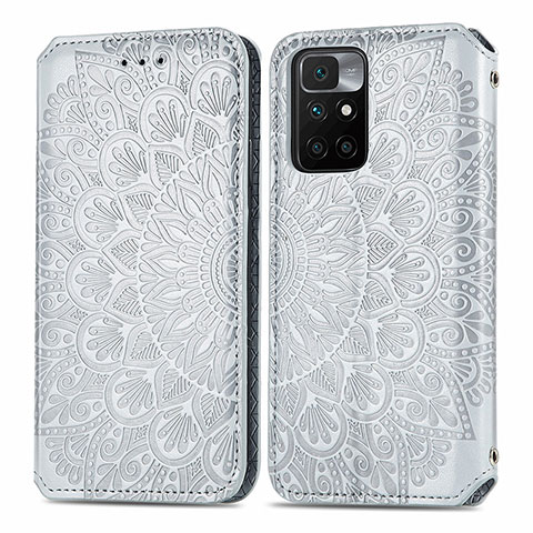 Coque Portefeuille Motif Fantaisie Livre Cuir Etui Clapet S01D pour Xiaomi Redmi Note 11 4G (2021) Argent