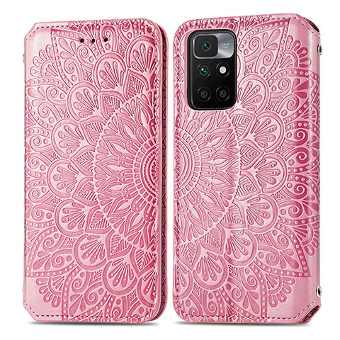 Coque Portefeuille Motif Fantaisie Livre Cuir Etui Clapet S01D pour Xiaomi Redmi Note 11 4G (2021) Or Rose