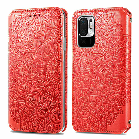 Coque Portefeuille Motif Fantaisie Livre Cuir Etui Clapet S01D pour Xiaomi Redmi Note 11 SE 5G Rouge