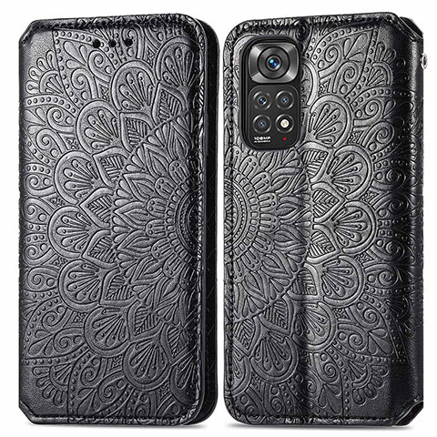 Coque Portefeuille Motif Fantaisie Livre Cuir Etui Clapet S01D pour Xiaomi Redmi Note 11S 4G Noir