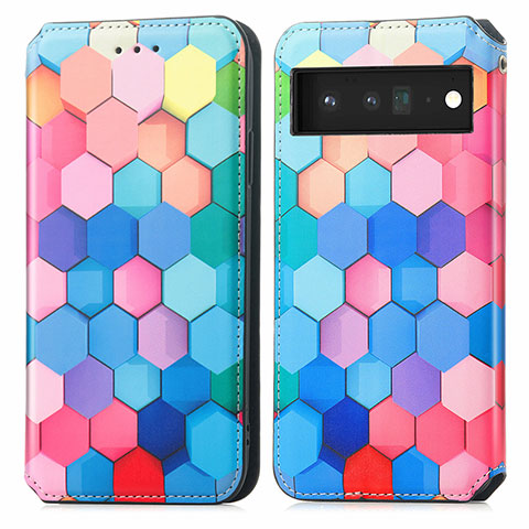 Coque Portefeuille Motif Fantaisie Livre Cuir Etui Clapet S02D pour Google Pixel 6 Pro 5G Colorful