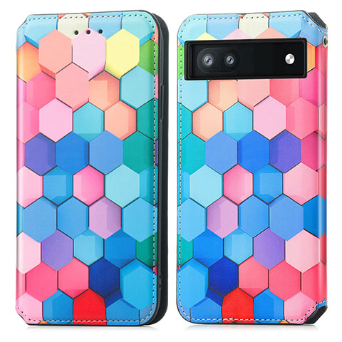 Coque Portefeuille Motif Fantaisie Livre Cuir Etui Clapet S02D pour Google Pixel 6a 5G Colorful