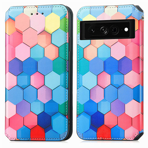 Coque Portefeuille Motif Fantaisie Livre Cuir Etui Clapet S02D pour Google Pixel 7 Pro 5G Colorful