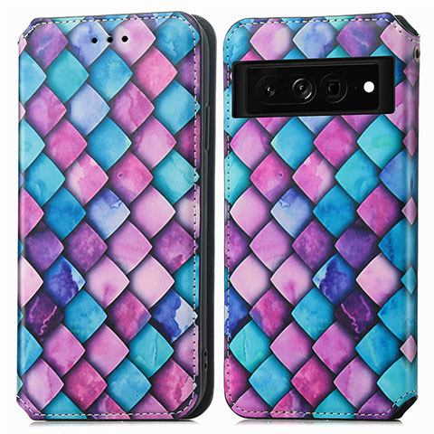 Coque Portefeuille Motif Fantaisie Livre Cuir Etui Clapet S02D pour Google Pixel 7 Pro 5G Violet