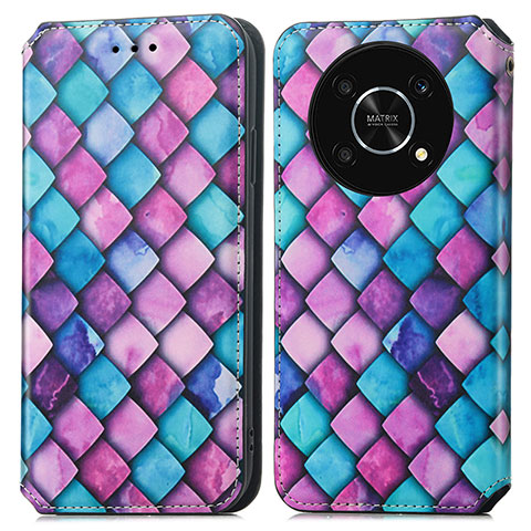 Coque Portefeuille Motif Fantaisie Livre Cuir Etui Clapet S02D pour Huawei Enjoy 50 Pro Violet