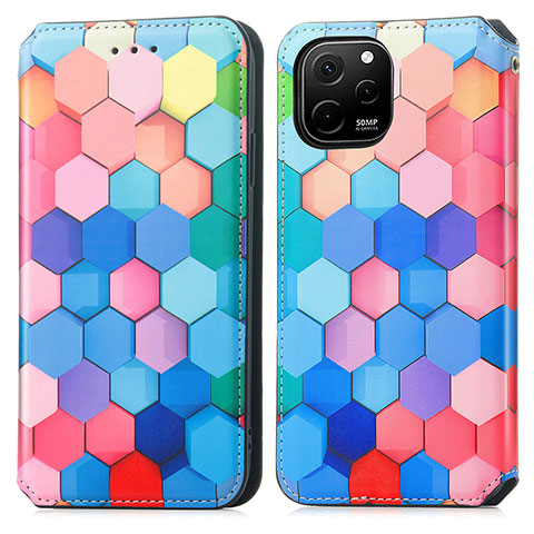 Coque Portefeuille Motif Fantaisie Livre Cuir Etui Clapet S02D pour Huawei Enjoy 50z Colorful