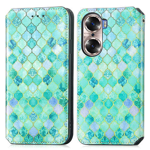 Coque Portefeuille Motif Fantaisie Livre Cuir Etui Clapet S02D pour Huawei Honor 60 5G Vert