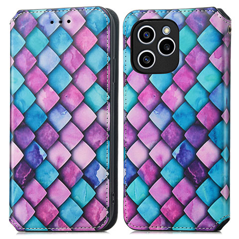 Coque Portefeuille Motif Fantaisie Livre Cuir Etui Clapet S02D pour Huawei Honor 60 SE 5G Violet