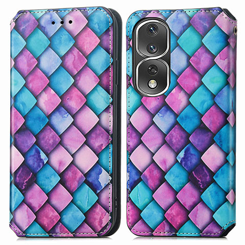 Coque Portefeuille Motif Fantaisie Livre Cuir Etui Clapet S02D pour Huawei Honor 80 Pro Flat 5G Violet