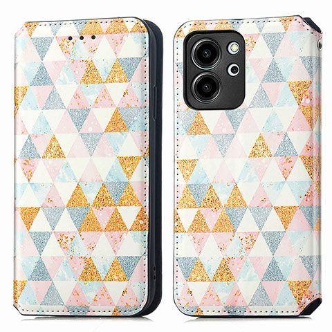 Coque Portefeuille Motif Fantaisie Livre Cuir Etui Clapet S02D pour Huawei Honor 80 SE 5G Blanc