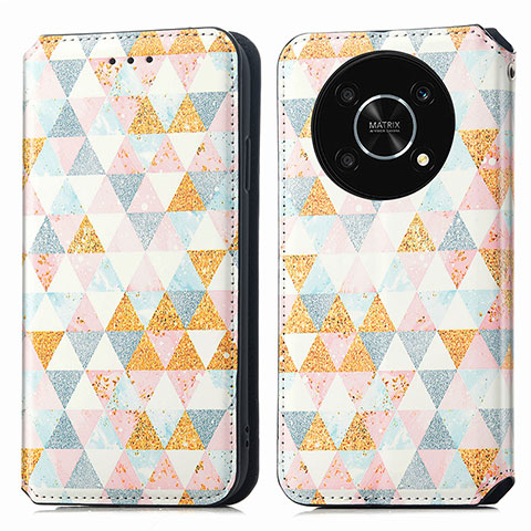 Coque Portefeuille Motif Fantaisie Livre Cuir Etui Clapet S02D pour Huawei Honor Magic4 Lite 5G Blanc