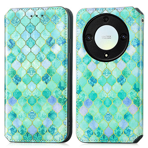 Coque Portefeuille Motif Fantaisie Livre Cuir Etui Clapet S02D pour Huawei Honor Magic5 Lite 5G Vert