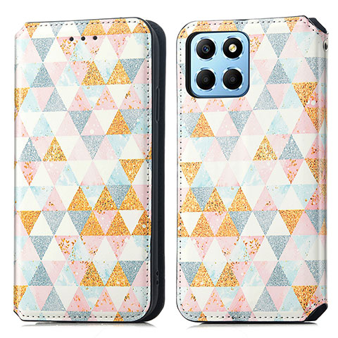 Coque Portefeuille Motif Fantaisie Livre Cuir Etui Clapet S02D pour Huawei Honor X6 Blanc