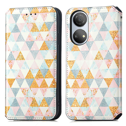 Coque Portefeuille Motif Fantaisie Livre Cuir Etui Clapet S02D pour Huawei Honor X7 Blanc