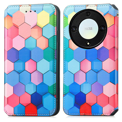 Coque Portefeuille Motif Fantaisie Livre Cuir Etui Clapet S02D pour Huawei Honor X9a 5G Colorful