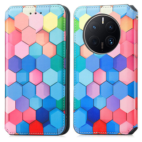 Coque Portefeuille Motif Fantaisie Livre Cuir Etui Clapet S02D pour Huawei Mate 50 Pro Colorful