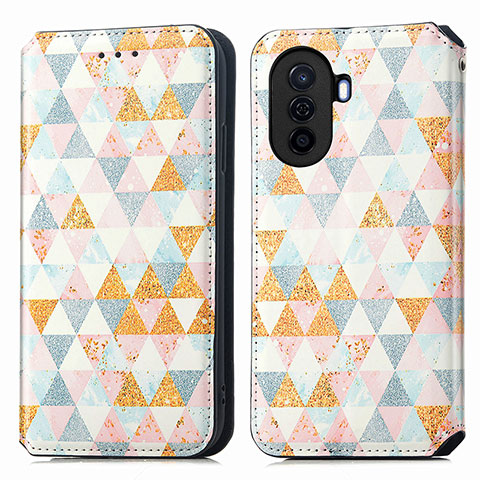 Coque Portefeuille Motif Fantaisie Livre Cuir Etui Clapet S02D pour Huawei Nova Y71 Blanc