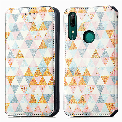 Coque Portefeuille Motif Fantaisie Livre Cuir Etui Clapet S02D pour Huawei Y9 Prime (2019) Blanc