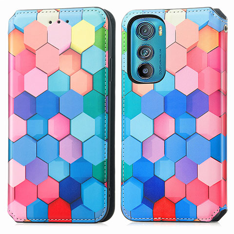 Coque Portefeuille Motif Fantaisie Livre Cuir Etui Clapet S02D pour Motorola Moto Edge 30 5G Colorful