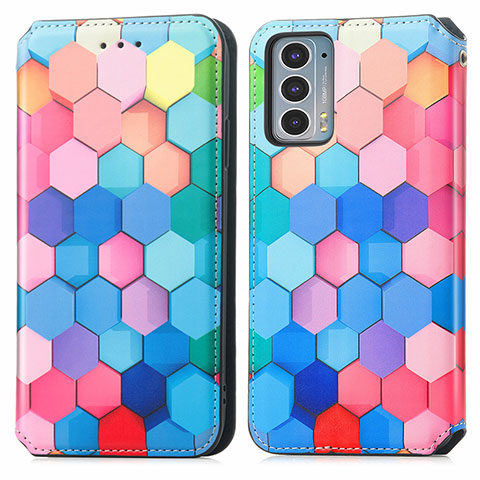 Coque Portefeuille Motif Fantaisie Livre Cuir Etui Clapet S02D pour Motorola Moto Edge Lite 5G Colorful