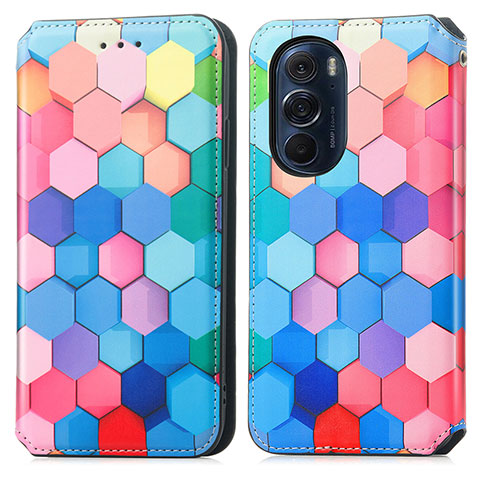 Coque Portefeuille Motif Fantaisie Livre Cuir Etui Clapet S02D pour Motorola Moto Edge Plus (2022) 5G Colorful