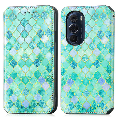 Coque Portefeuille Motif Fantaisie Livre Cuir Etui Clapet S02D pour Motorola Moto Edge Plus (2022) 5G Vert