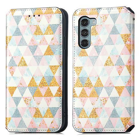 Coque Portefeuille Motif Fantaisie Livre Cuir Etui Clapet S02D pour Motorola Moto Edge S30 5G Blanc