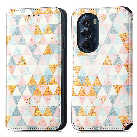 Coque Portefeuille Motif Fantaisie Livre Cuir Etui Clapet S02D pour Motorola Moto Edge X30 5G Blanc