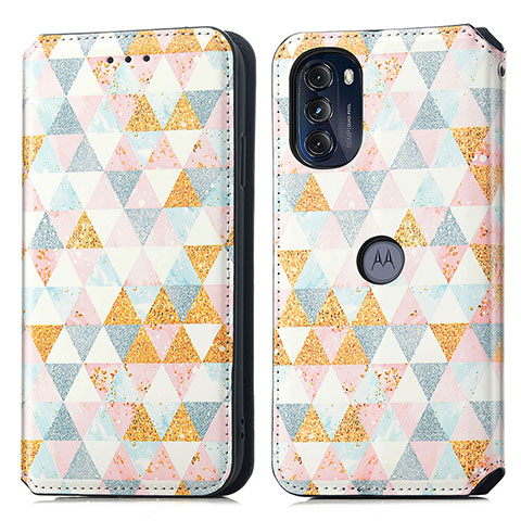 Coque Portefeuille Motif Fantaisie Livre Cuir Etui Clapet S02D pour Motorola Moto G 5G (2022) Blanc